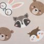 Preview: Baumwolljersey Gary mit Tierköpfen gestreut in Beige